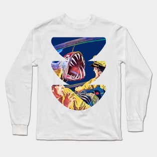 Marine Horror Retro Vintage Design: A Fusion of Fantasy, Sci-Fi, Art, and Comic Book Inspirations Long Sleeve T-Shirt